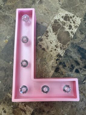 Pink Marquee Letter L Accent Light - Decorative Home Accent